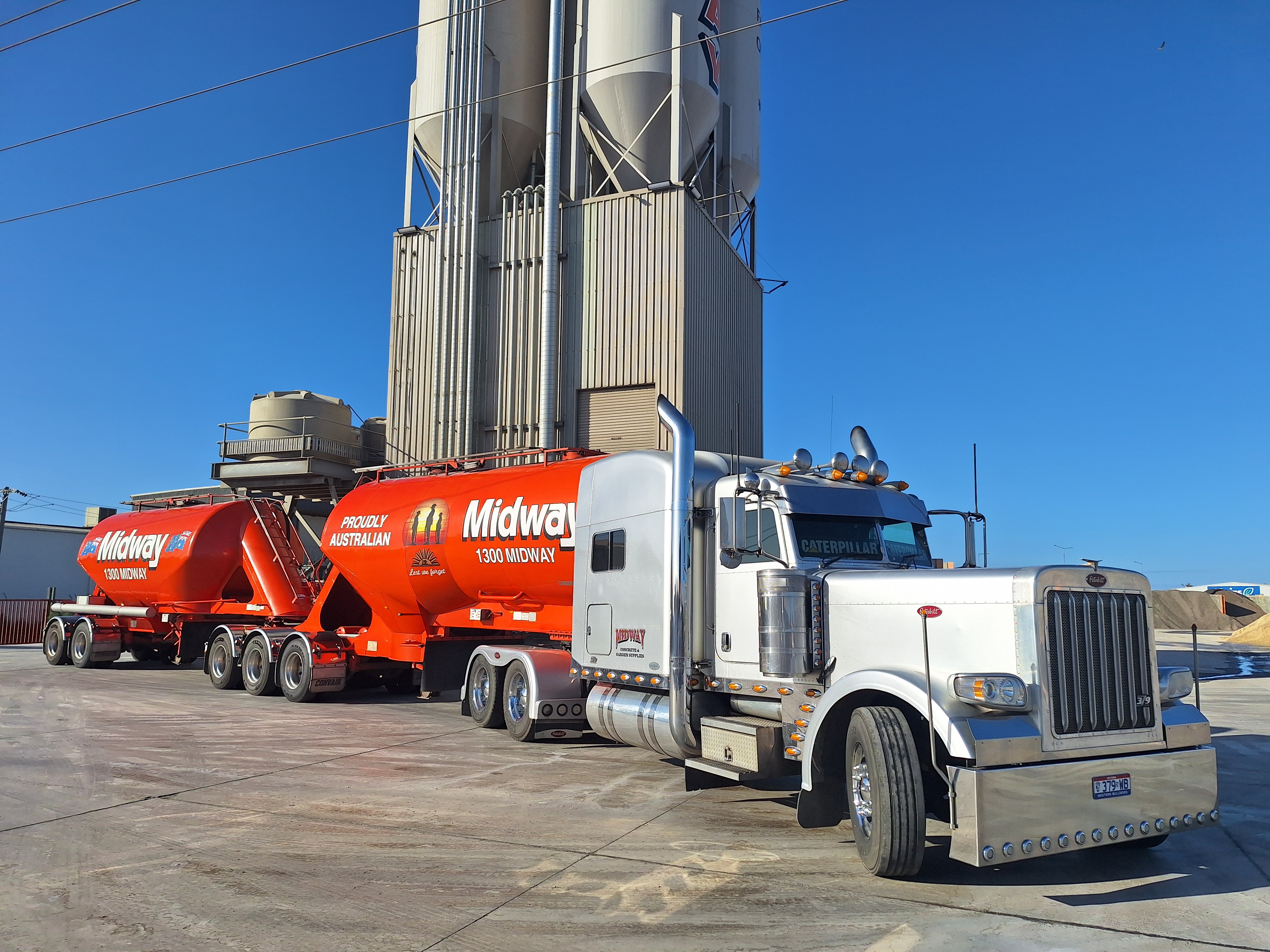 Heidelberg Materials concrete truck parked at a batching plant in Melbourne