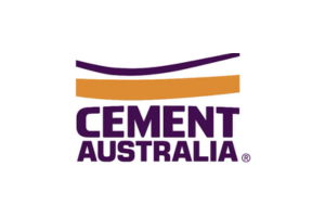 Cement Australia logo in purple and orange
